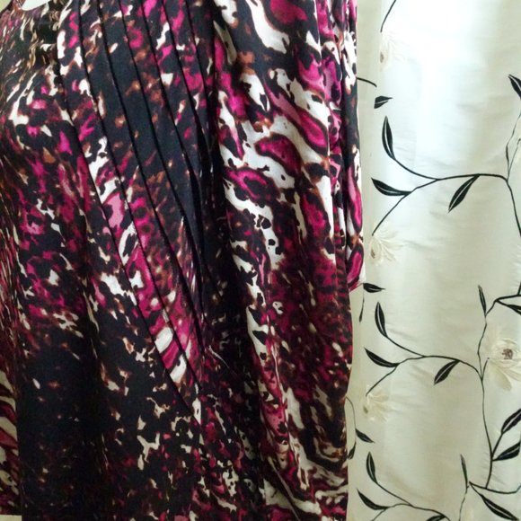 Worthington Women's Size PXL Wine/Black Abstract Print-3/4 Sleeves-NEW - Picture 3 of 9